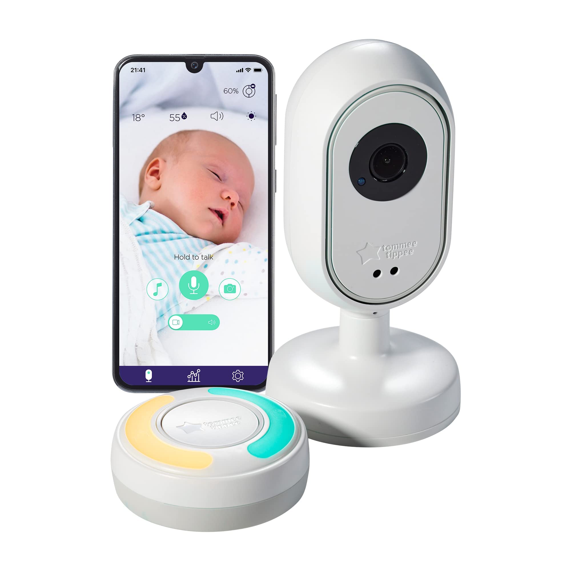 Tommee Tippee Dreamsense Smart Baby Monitor, Night Vision Range 10